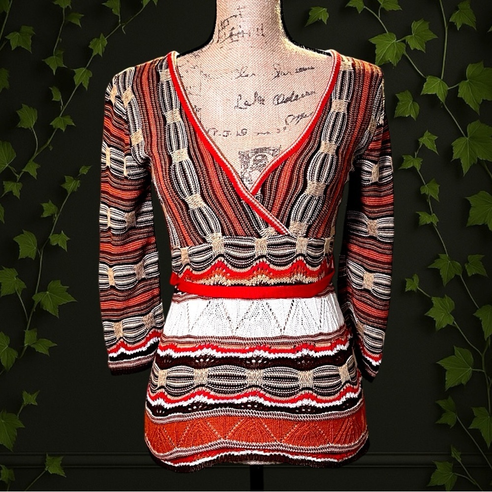 American Attitudes Striped Multicolor Top Juniors Size S